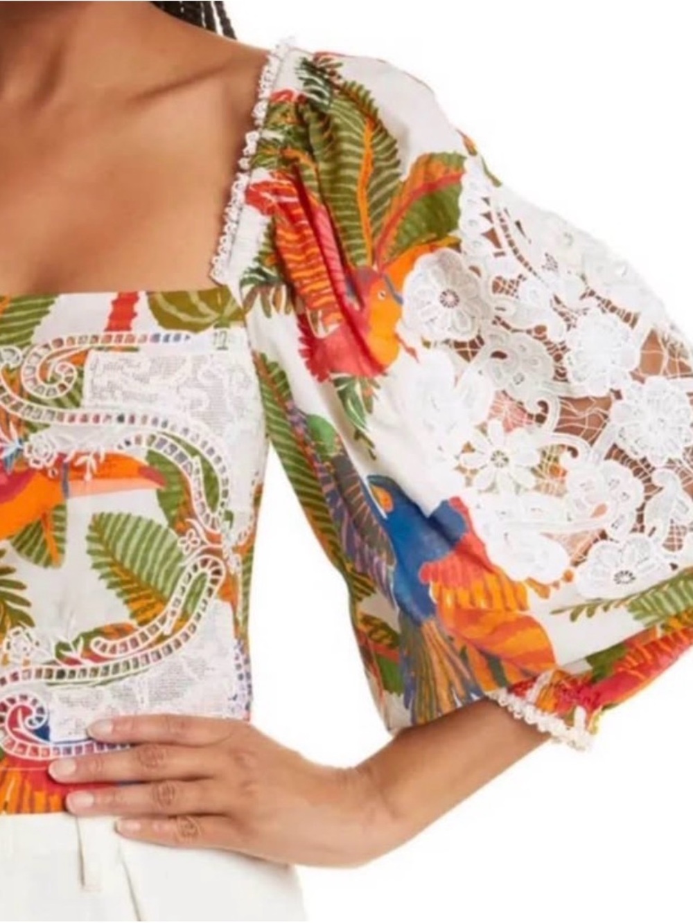 Farm Rio Forest Birds blouse - Size Small - Picture 2 of 9